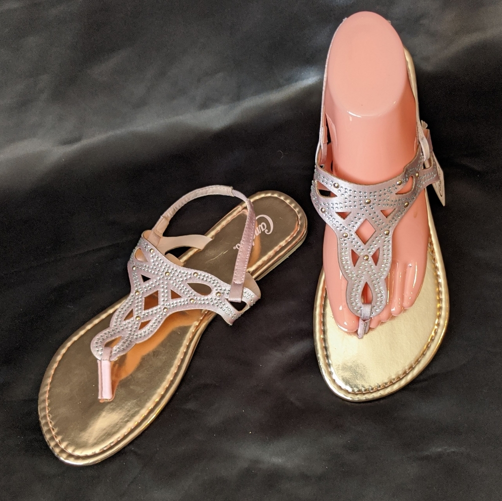 Candies Pink Rhinestone Sandals